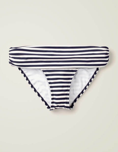 Eze Bikinihöschen zum Umschlagen - Navy/Naturweiß, Breite Streifen Eze Bikinihöschen zum Umschlagen - Navy/Naturweiß, Breite Streifen