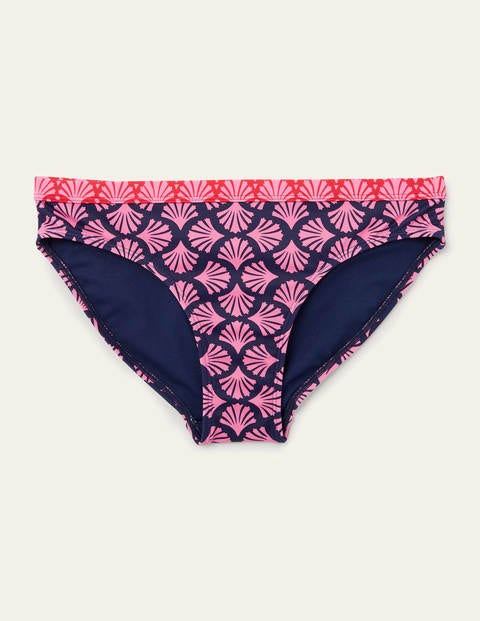 Paros Bikini Bottoms - French Navy, Coral Tile Paros Bikini Bottoms - French Navy, Coral Tile