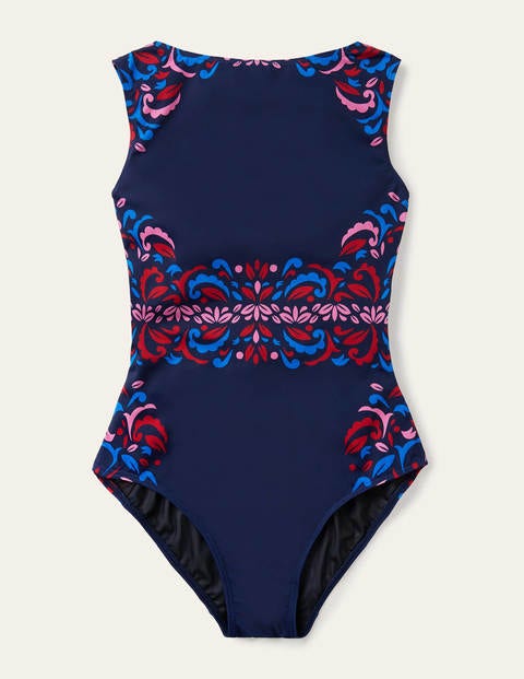 Andalusia Swimsuit - French Navy, Pacific Burst Andalusia Swimsuit - French Navy, Pacific Burst