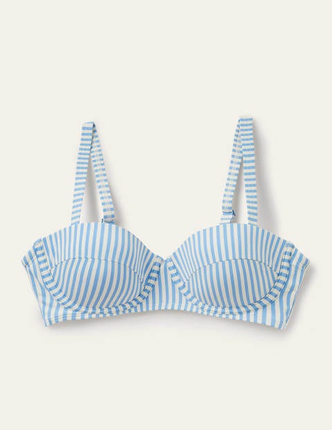 Haut de bikini à bonnets Kythira - Bleu brumeux, rayé Haut de bikini à bonnets Kythira - Bleu brumeux, rayé