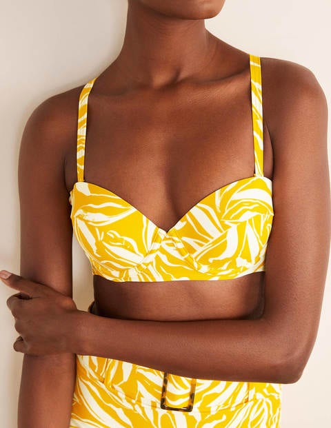 Kythira Cup-size Bikini Top - Chartreuse, Painted Foliage Kythira Cup-size Bikini Top - Chartreuse, Painted Foliage