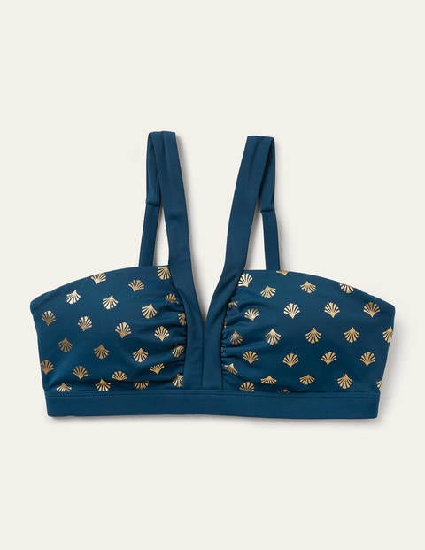 Corsica Bikini Top - Rich Teal and Gold, Coral Tile Corsica Bikini Top - Rich Teal and Gold, Coral Tile