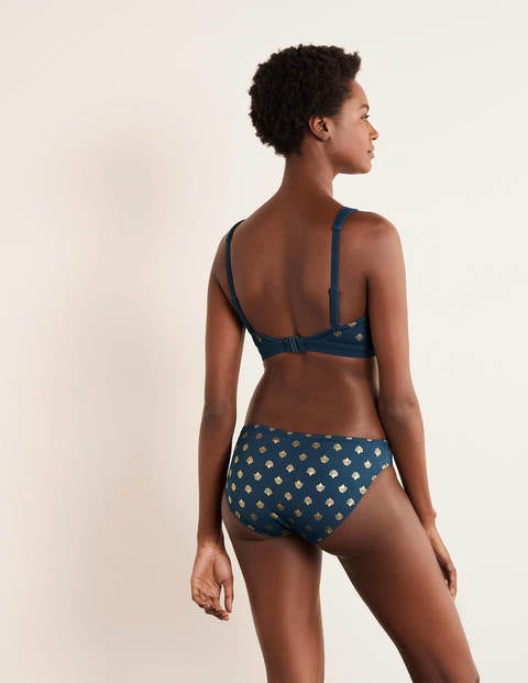 Amalfi Bikini Bottoms - Rich Teal and Gold, Coral Tile Amalfi Bikini Bottoms - Rich Teal and Gold, Coral Tile