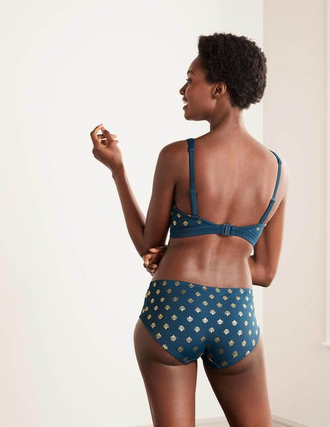 Bikini Shorts - Rich Teal and Gold, Coral Tile Bikini Shorts - Rich Teal and Gold, Coral Tile