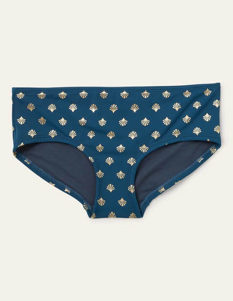 Bikini Shorts - Rich Teal and Gold, Coral Tile Bikini Shorts - Rich Teal and Gold, Coral Tile