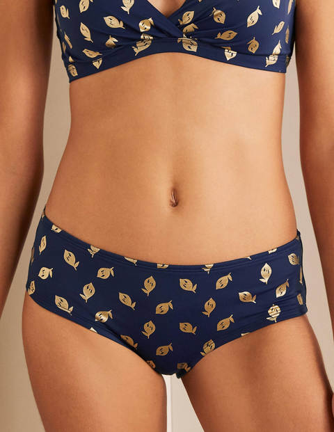 Amalfi Bikini Shorts - French Navy, Citrus Fruit Amalfi Bikini Shorts - French Navy, Citrus Fruit