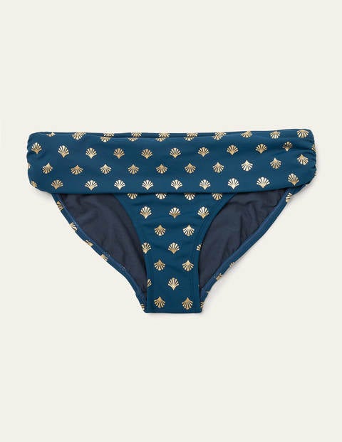 Amalfi Fold Over Bottoms - Rich Teal and Gold, Coral Tile Amalfi Fold Over Bottoms - Rich Teal and Gold, Coral Tile