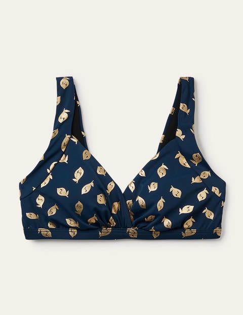 Talamanca Bikini Top - French Navy, Citrus Fruit Talamanca Bikini Top - French Navy, Citrus Fruit