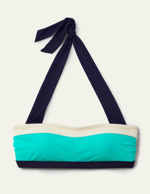 Santorini Bikini Top - Turquoise Colourblock Santorini Bikini Top - Turquoise Colourblock