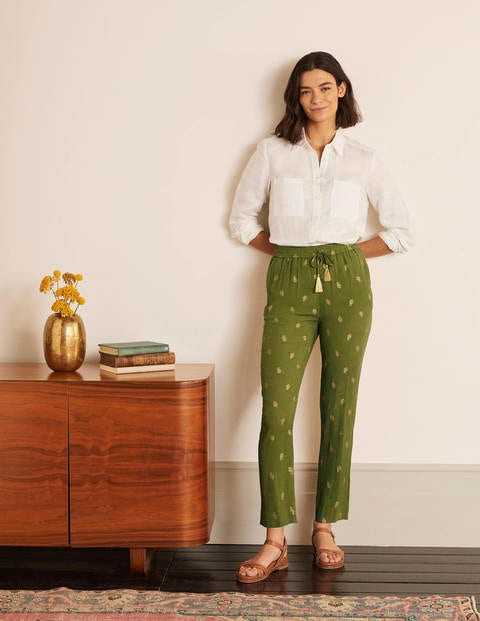 Bembridge Pants - Pea, Citrus Fruit Foil Bembridge Pants - Pea, Citrus Fruit Foil