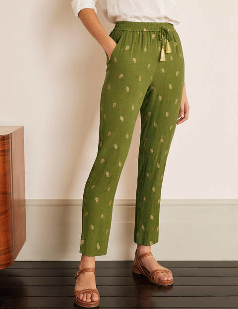 Bembridge Pants - Pea, Citrus Fruit Foil Bembridge Pants - Pea, Citrus Fruit Foil