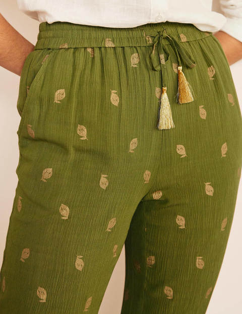 Bembridge Pants - Pea, Citrus Fruit Foil Bembridge Pants - Pea, Citrus Fruit Foil