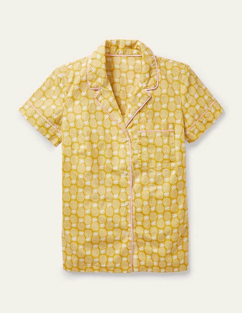 Phoebe PJ Shirt - Chartreuse, Pineapple Geo Phoebe PJ Shirt - Chartreuse, Pineapple Geo