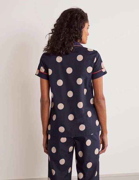Phoebe PJ Shirt - French Navy, Regular Dot Phoebe PJ Shirt - French Navy, Regular Dot