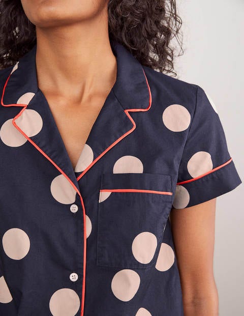 Phoebe PJ Shirt - French Navy, Regular Dot Phoebe PJ Shirt - French Navy, Regular Dot