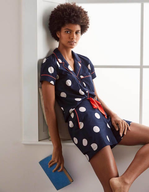 Phoebe PJ Shorts - French Navy, Regular Dot Phoebe PJ Shorts - French Navy, Regular Dot