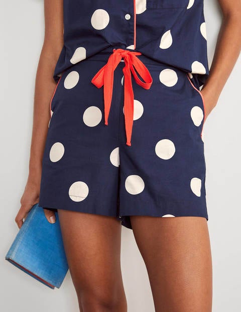 Phoebe PJ Shorts - French Navy, Regular Dot Phoebe PJ Shorts - French Navy, Regular Dot