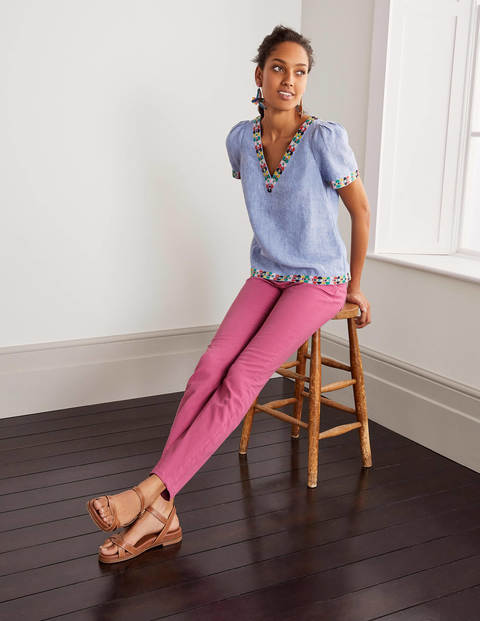 Slim Straight Ankle Jeans - Berry Sorbet