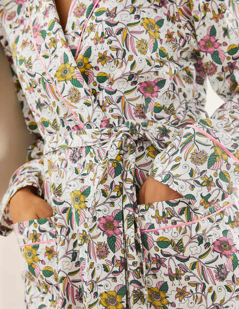 Janie Dressing Gown - Ivory, Beautiful Garden Janie Dressing Gown - Ivory, Beautiful Garden
