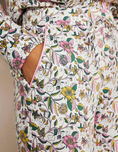Janie Pajama Bottoms - Ivory, Beautiful Garden Janie Pajama Bottoms - Ivory, Beautiful Garden