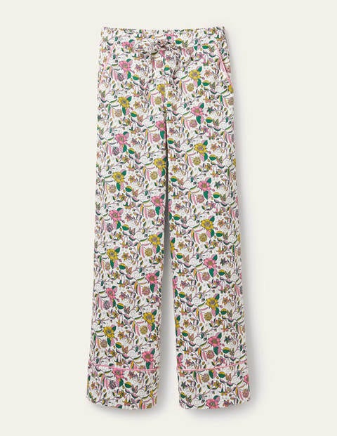 Janie Pajama Bottoms - Ivory, Beautiful Garden Janie Pajama Bottoms - Ivory, Beautiful Garden