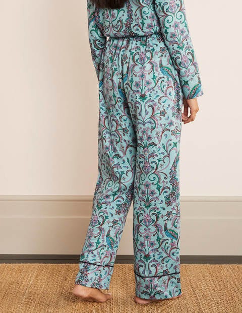 Bas de pyjama Janie - Bleu glacé, motif Fanciful Peacock Bas de pyjama Janie - Bleu glacé, motif Fanciful Peacock