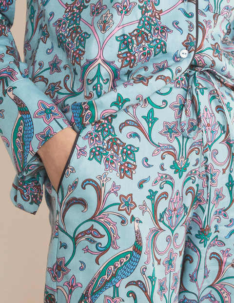 Bas de pyjama Janie - Bleu glacé, motif Fanciful Peacock Bas de pyjama Janie - Bleu glacé, motif Fanciful Peacock