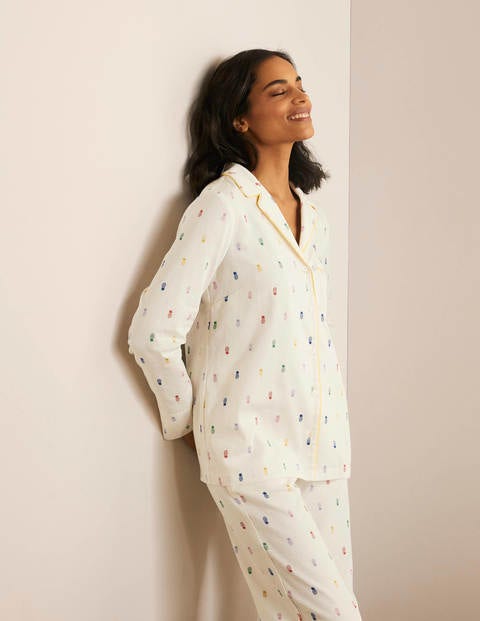 Janie Pajama Shirt - Ivory, Pineapple Rainbow Janie Pajama Shirt - Ivory, Pineapple Rainbow