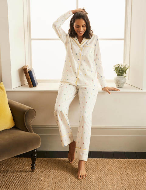Janie Pajama Shirt - Ivory, Pineapple Rainbow Janie Pajama Shirt - Ivory, Pineapple Rainbow