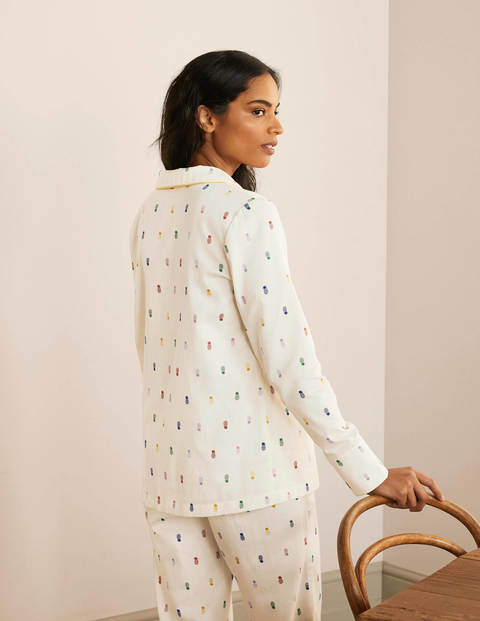 Janie Pajama Shirt - Ivory, Pineapple Rainbow Janie Pajama Shirt - Ivory, Pineapple Rainbow