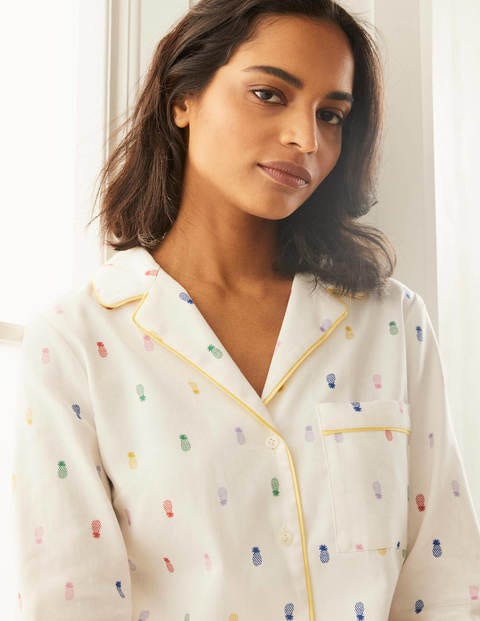 Janie Pajama Shirt - Ivory, Pineapple Rainbow Janie Pajama Shirt - Ivory, Pineapple Rainbow