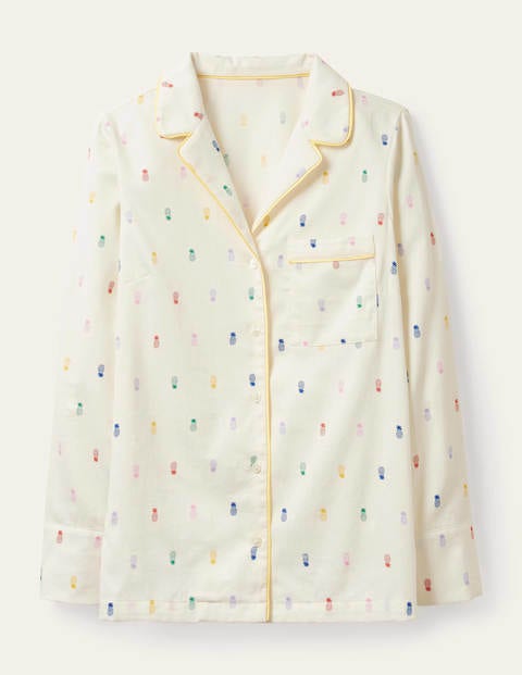 Janie Pajama Shirt - Ivory, Pineapple Rainbow Janie Pajama Shirt - Ivory, Pineapple Rainbow