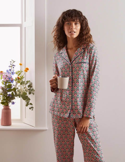 Janie Pajama Shirt - Milkshake, Fanciful Geo Janie Pajama Shirt - Milkshake, Fanciful Geo