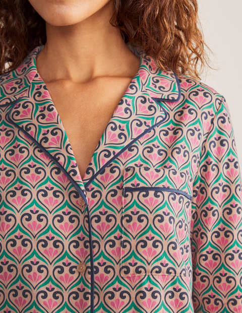 Janie Pajama Shirt - Milkshake, Fanciful Geo Janie Pajama Shirt - Milkshake, Fanciful Geo