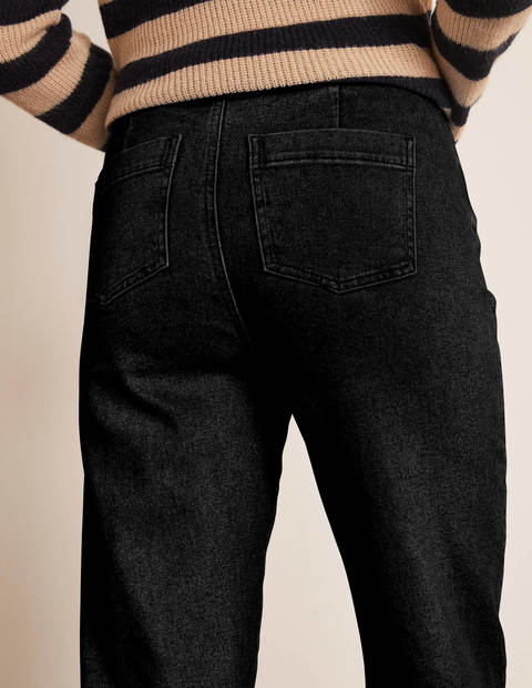 Barrel Leg Jeans - Washed Black | Boden UK