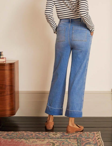 7/8-Jeans mit Aufschlag - Helles Vintageblau 7/8-Jeans mit Aufschlag - Helles Vintageblau
