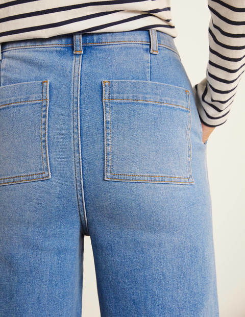 7/8-Jeans mit Aufschlag - Helles Vintageblau 7/8-Jeans mit Aufschlag - Helles Vintageblau
