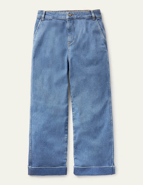 Cropped Turn-Up Jeans - Light Vintage Cropped Turn-Up Jeans - Light Vintage