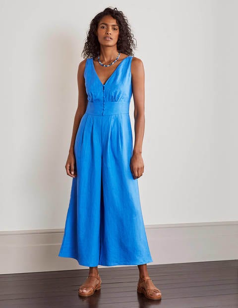 Jemima Linen Jumpsuit - Marina Blue Jemima Linen Jumpsuit - Marina Blue