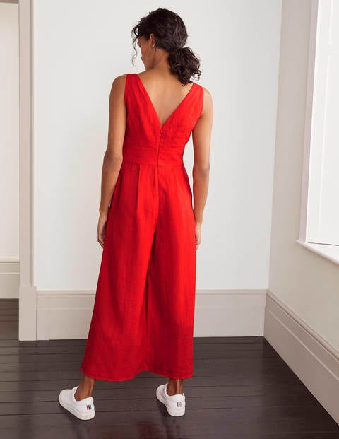 Jemima Linen Jumpsuit - Cherry Red Jemima Linen Jumpsuit - Cherry Red