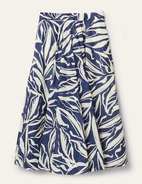 Corinne Full Skirt - Mariner Blue, Painted Foliage Corinne Full Skirt - Mariner Blue, Painted Foliage
