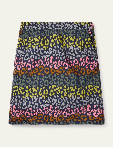 Danby Pull On Mini Skirt - French Navy, Rainbow Leopard Danby Pull On Mini Skirt - French Navy, Rainbow Leopard
