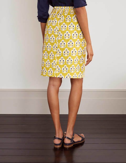 Danby Pull On Mini Skirt - Chartreuse, Carnation Stamp Danby Pull On Mini Skirt - Chartreuse, Carnation Stamp