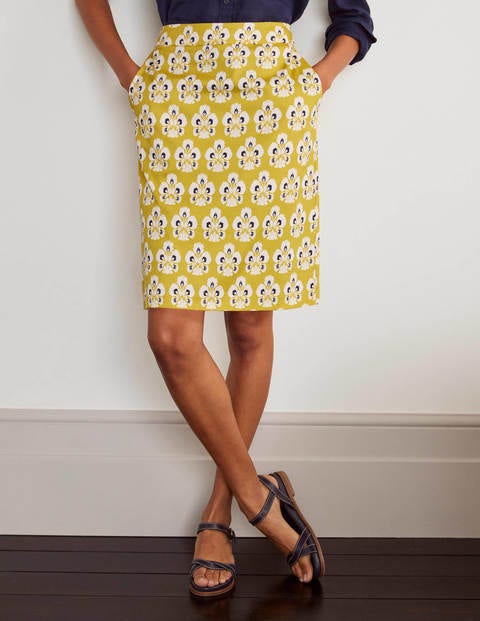 Danby Pull On Mini Skirt - Chartreuse, Carnation Stamp Danby Pull On Mini Skirt - Chartreuse, Carnation Stamp