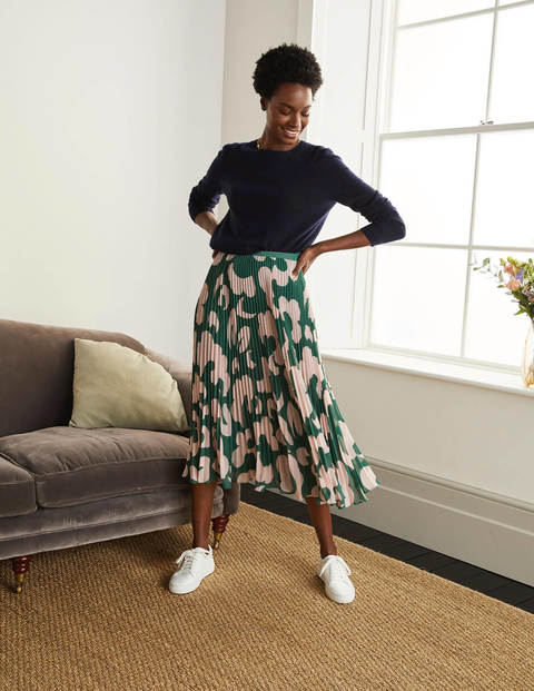 Louisa Pleated Midi Skirt - Palm Lead, Dream Cloud Louisa Pleated Midi Skirt - Palm Lead, Dream Cloud
