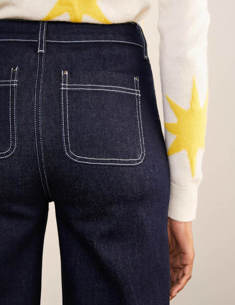 Patch Pocket Wide Leg Jeans - Indigo Patch Pocket Wide Leg Jeans - Indigo