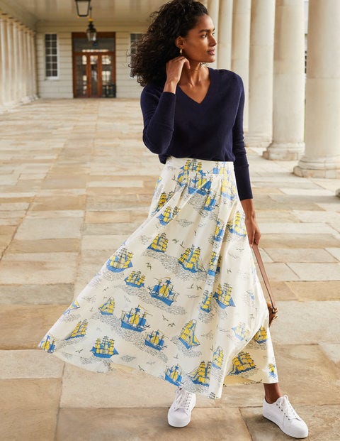 Livia Full Skirt - Ivory Nautical Voyage Livia Full Skirt - Ivory Nautical Voyage