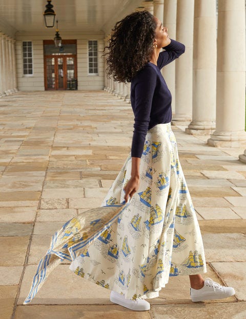 Livia Full Skirt - Ivory Nautical Voyage Livia Full Skirt - Ivory Nautical Voyage
