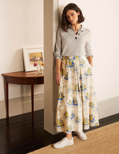 Livia Full Skirt - Ivory Nautical Voyage Livia Full Skirt - Ivory Nautical Voyage