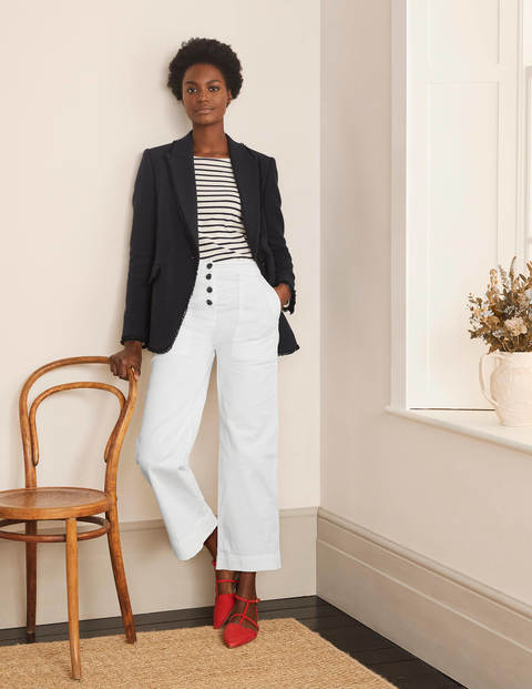 Pantalon Beaufort avec braguette boutonnée - Blanc